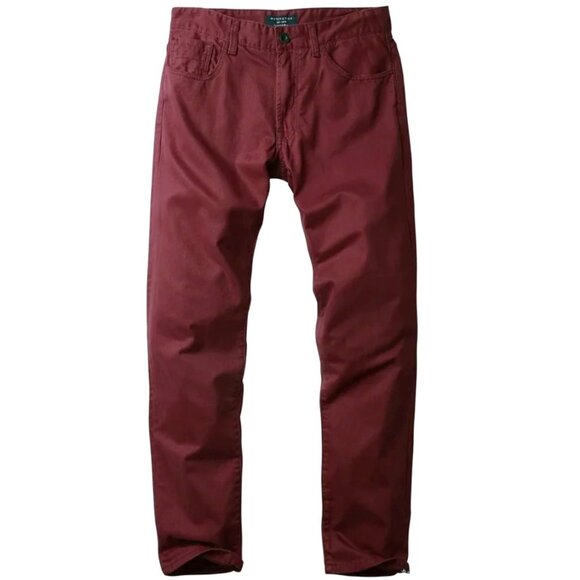 Matchstick Men's Burgundy Twill 5-Pocket Pants Jeans Slim Straight Fit - Picture 1 of 7